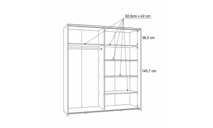 KATIA - Armoire de rangement 2 portes coulissantes dont 1 miroir 