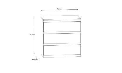 CHILI - Commode 3 tiroirs blanc 