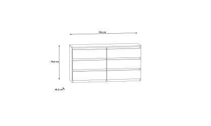 CHILI - Commode 3+3 tiroirs blanc 