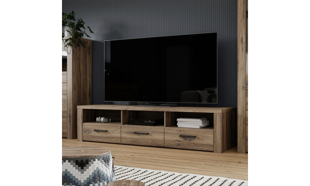 PORTLAND - Meuble TV-Hifi 3 tiroirs 3 niches 