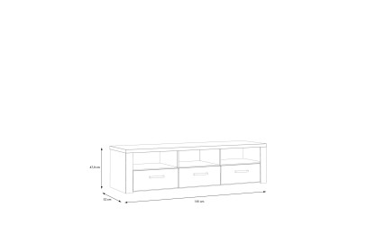 PORTLAND - Meuble TV-Hifi 3 tiroirs 3 niches 