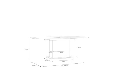 PORTLAND - Table de séjour rectangulaire extensible 1 allonge de 40 