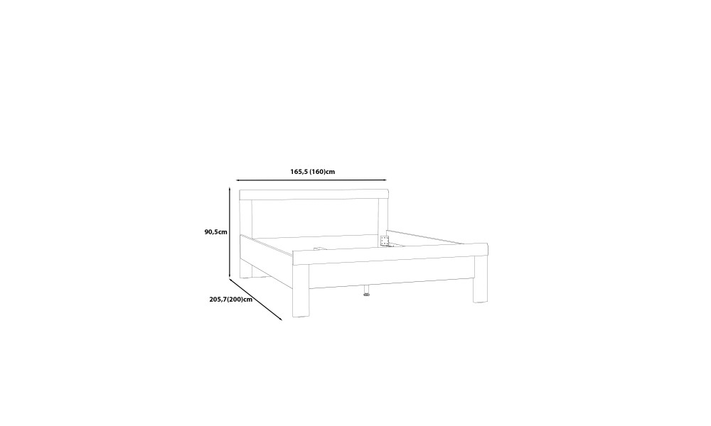 JULIETTA - Lit pour couchage 160x200 (sans sommier, ni matelas) 