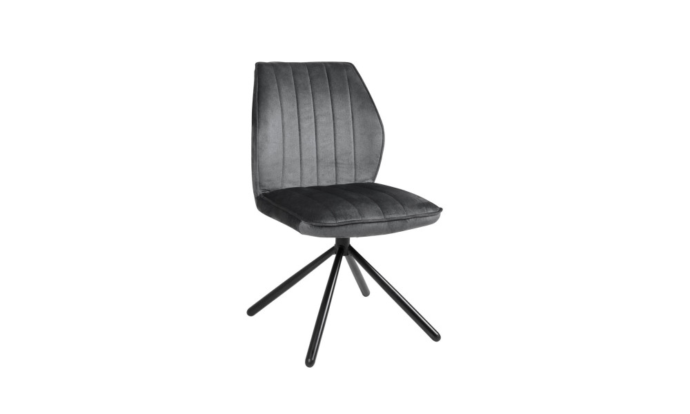 VANCOUVER - Chaise de séjour pivotante le lot de 4 Dark Grey 