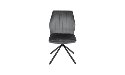 VANCOUVER - Chaise de séjour pivotante le lot de 4 Dark Grey 