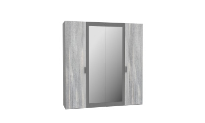 LEONARD - Armoire 4 portes dont 2 miroirs 