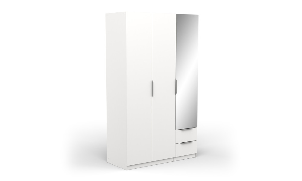 BOSTER - Armoire 3 portes 2 tiroirs 1 miroir 