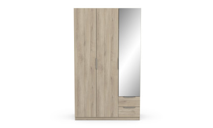 BOSTER - Armoire 3 portes 2 tiroirs 1 miroir 