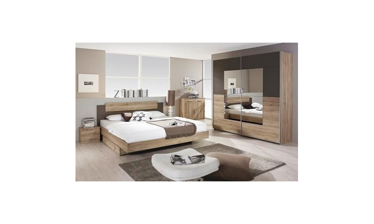 PRIMA - Armoire 4 portes battantes dont 2 miroirs 