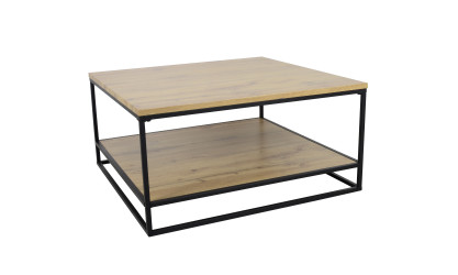 FACTORY - Table basse carrée 2 plateaux 