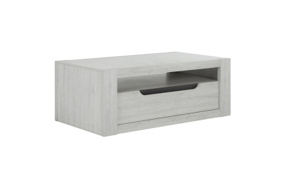 ALIKANTE - Table basse rectangulaire 1 tiroir 1 tablette 2 niches 