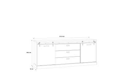 PHOEBUS - Buffet 2 portes coulissantes 3 tiroirs 