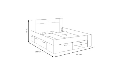 UDINE - Lit pour couchage 160x200 (sans matelas) 