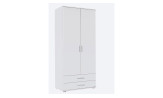 MENTON - Armoire 2 portes 2 tiroirs Blanc 