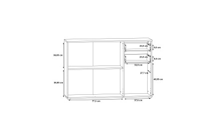 KOALA - Meuble d'appoint 3 portes 2 tiroirs 