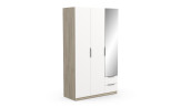 BOSTER - Armoire 3 portes 2 tiroirs 1 miroir 