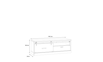 PHOEBUS - Meuble TV-Hifi 1 porte coulissante 1 tiroir 1 niche 