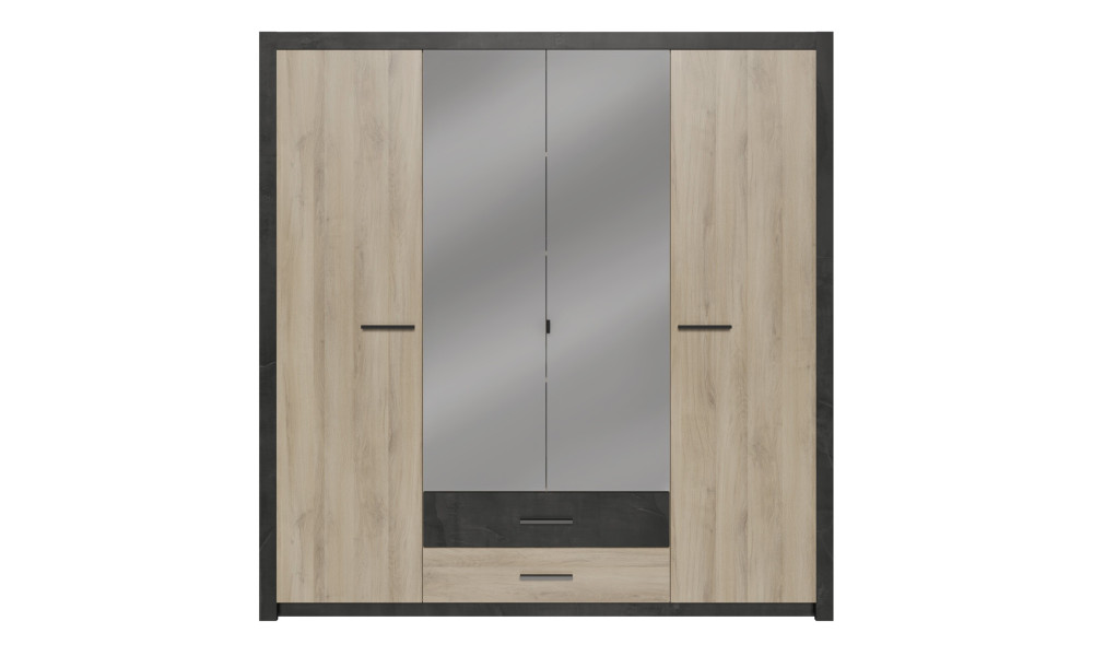 CANYON - Armoire 4 portes Ouvrantes/ 2 Tiroirs 