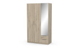 BOSTER - Armoire 3 portes 2 tiroirs 1 miroir 