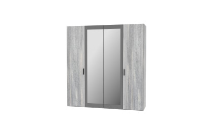 LEONARD - Armoire 4 portes dont 2 miroirs 