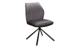 VANCOUVER - Chaise de séjour pivotante le lot de 4 Dark Grey 