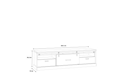 PHOEBUS - Meuble TV-Hifi 1 porte coulissante 2 tiroirs 2 niches 